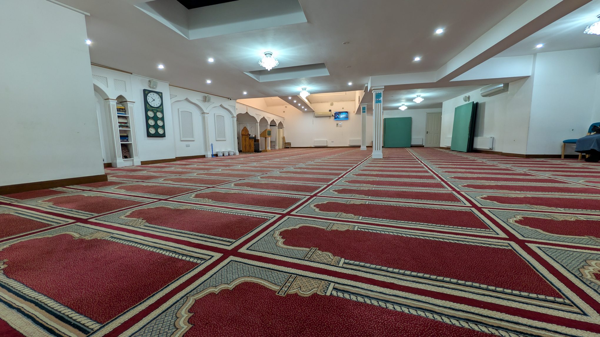 Inside the Salisbury Central Masjid prayer hall